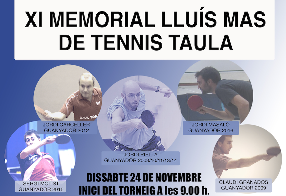 XI MEMORIAL LLUÍS MAS DE TENNIS TAULA